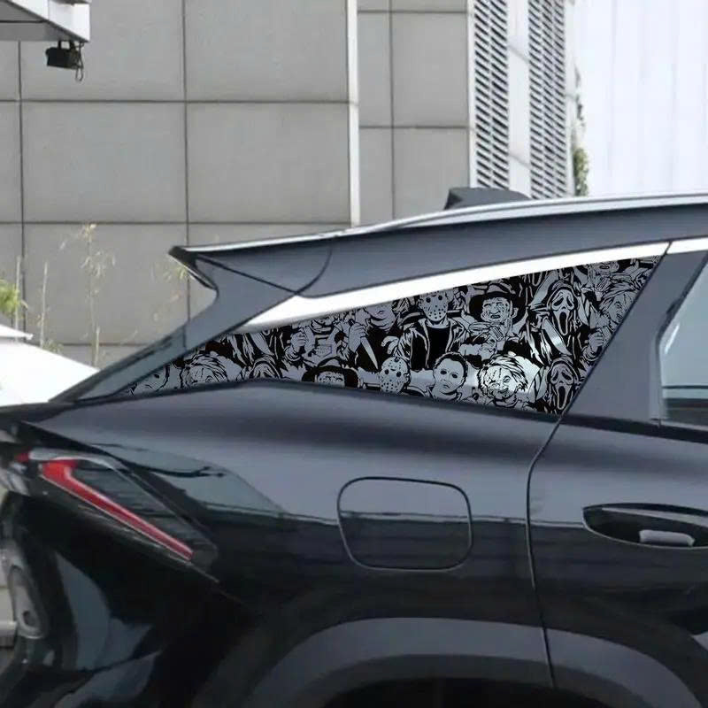 Halloween Horror Movie Characters Car Window Sticker - Waterproof Decal