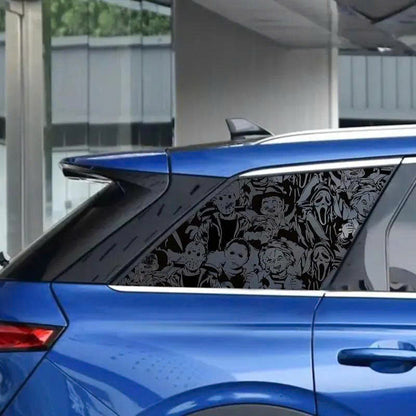 Halloween Horror Movie Characters Car Window Sticker - Waterproof Decal