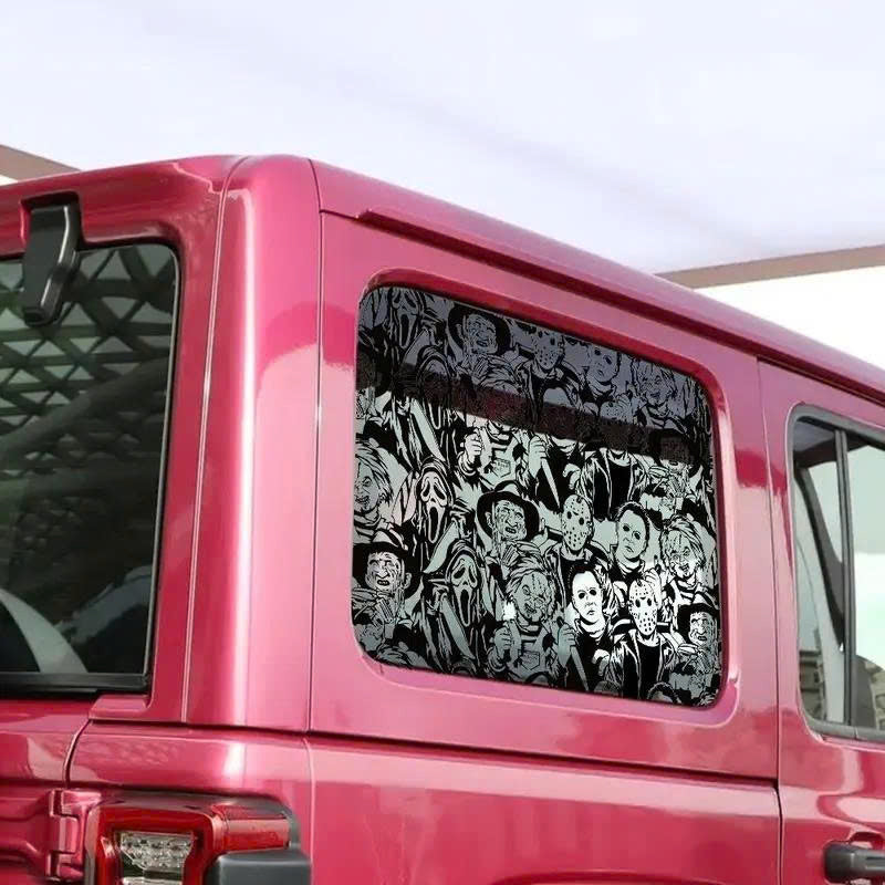 Halloween Horror Movie Characters Car Window Sticker - Waterproof Decal