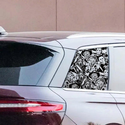 Halloween Horror Movie Characters Car Window Sticker - Waterproof Decal