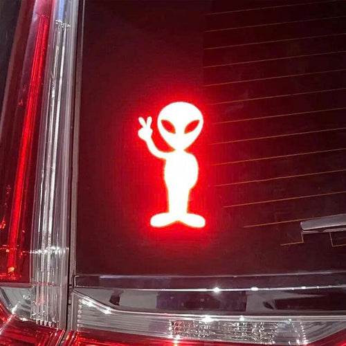 Reflective Alien Car Sticker - Vinyl Decal for Cars & Motorcycles
