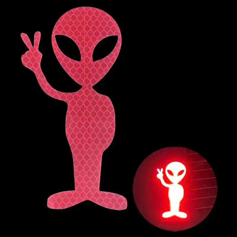 Reflective Alien Car Sticker - Vinyl Decal for Cars & Motorcycles
