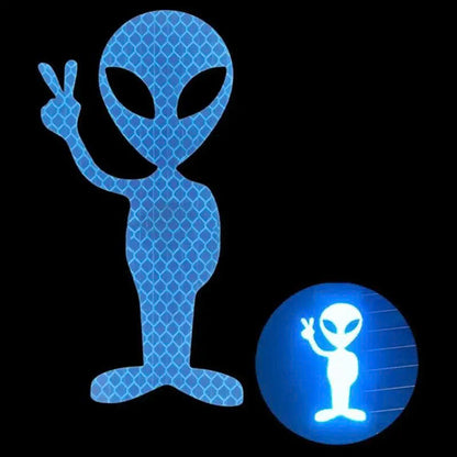 Reflective Alien Car Sticker - Vinyl Decal for Cars & Motorcycles