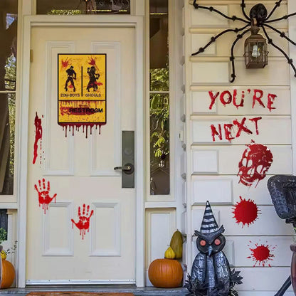 Bloody Handprint & Footprint Halloween Window Clings / Stickers