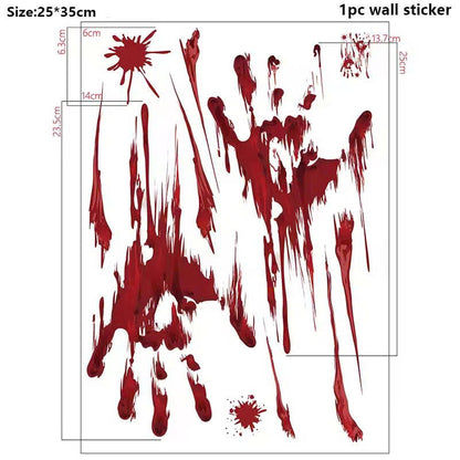 Bloody Handprint & Footprint Halloween Window Clings / Stickers