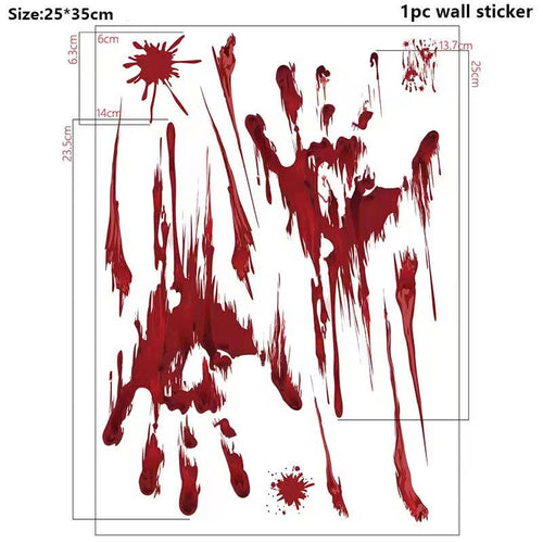 Bloody Handprint & Footprint Halloween Window Clings / Stickers