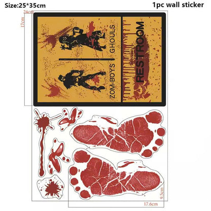 Bloody Handprint & Footprint Halloween Window Clings / Stickers