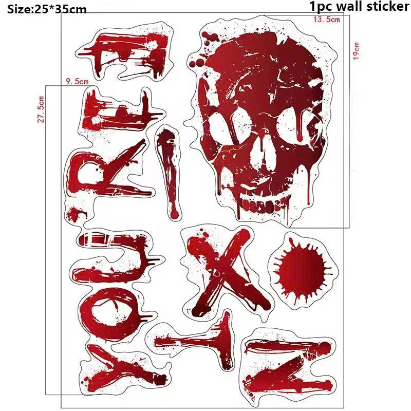 Bloody Handprint & Footprint Halloween Window Clings / Stickers