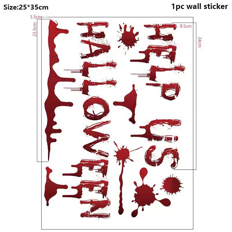 Bloody Handprint & Footprint Halloween Window Clings / Stickers