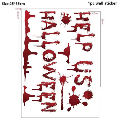 Bloody Handprint & Footprint Halloween Window Clings / Stickers