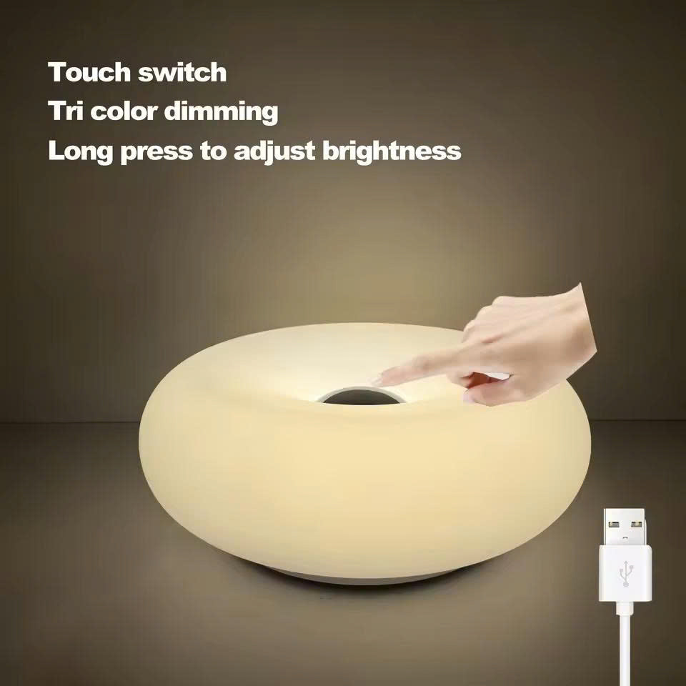 Bauhaus Donut Table Lamp - USB Ambient Night Light for Bedroom