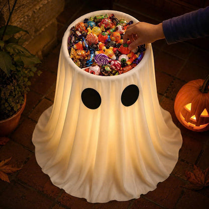 30 in Lighted Halloween Ghost Candy Bowl Holder with Remote