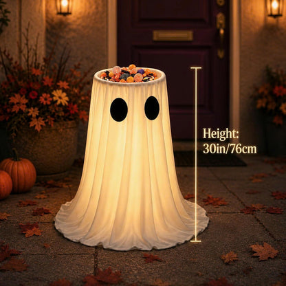 30 in Lighted Halloween Ghost Candy Bowl Holder with Remote