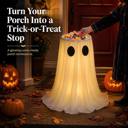 30 in Lighted Halloween Ghost Candy Bowl Holder with Remote