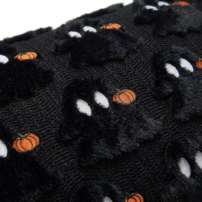 Set of 2 Halloween Ghost Soft Faux Fur Throw Pillow Covers