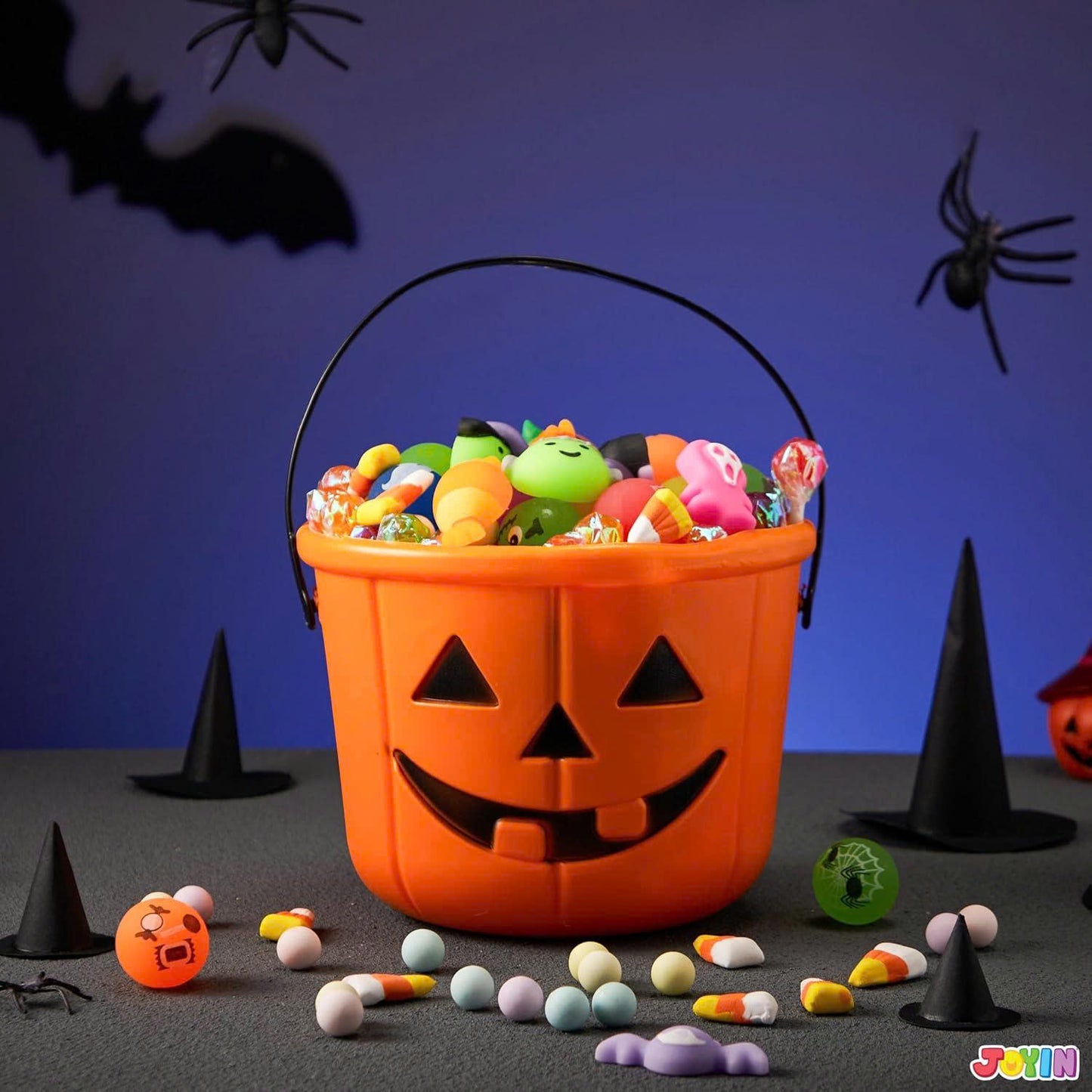 6PCS Halloween Pumpkin Candy Buckets with Handles for Kids Trick-or-Treat