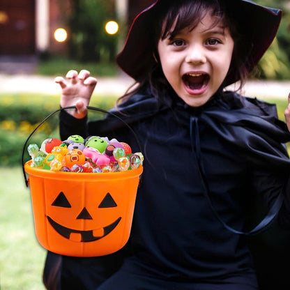 6PCS Halloween Pumpkin Candy Buckets with Handles for Kids Trick-or-Treat
