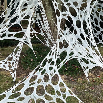 450 / 900 sqft Stretchy Spider Web Outdoor Halloween Decorations (2-Pack)