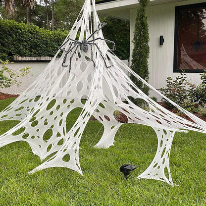 450 / 900 sqft Stretchy Spider Web Outdoor Halloween Decorations (2-Pack)