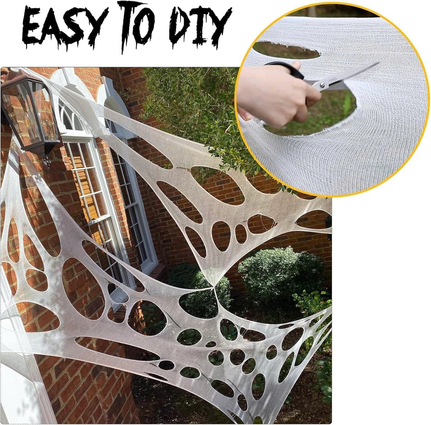 450 / 900 sqft Stretchy Spider Web Outdoor Halloween Decorations (2-Pack)