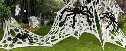 450 / 900 sqft Stretchy Spider Web Outdoor Halloween Decorations (2-Pack)