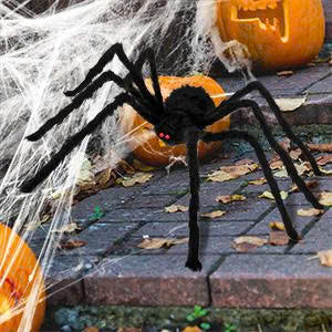 12 PCS Giant Halloween Spider Decorations - Assorted Size Hairy Spiders