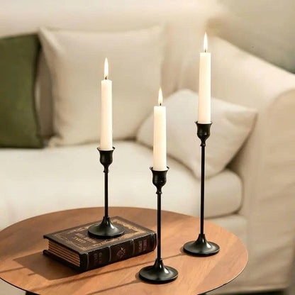 6Pcs Black Taper Candle Holders - Modern Candlestick Table Centerpiece