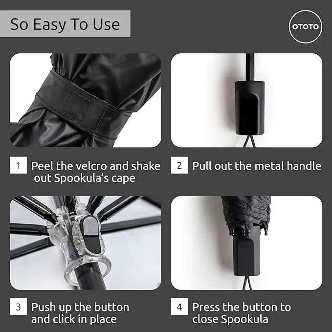 OTOTO Spookula Vampire Folding Umbrella - Windproof Travel Parasol