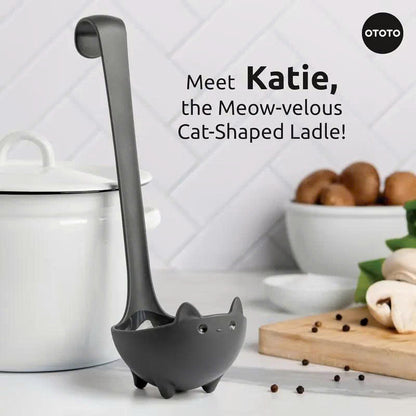 OTOTO Katie Cat Soup Ladle - Standing Heat Resistant Kitchen Ladle