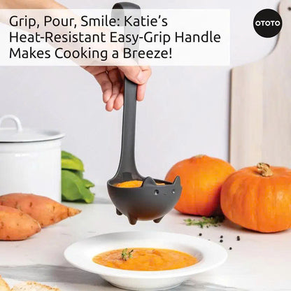 OTOTO Katie Cat Soup Ladle - Standing Heat Resistant Kitchen Ladle