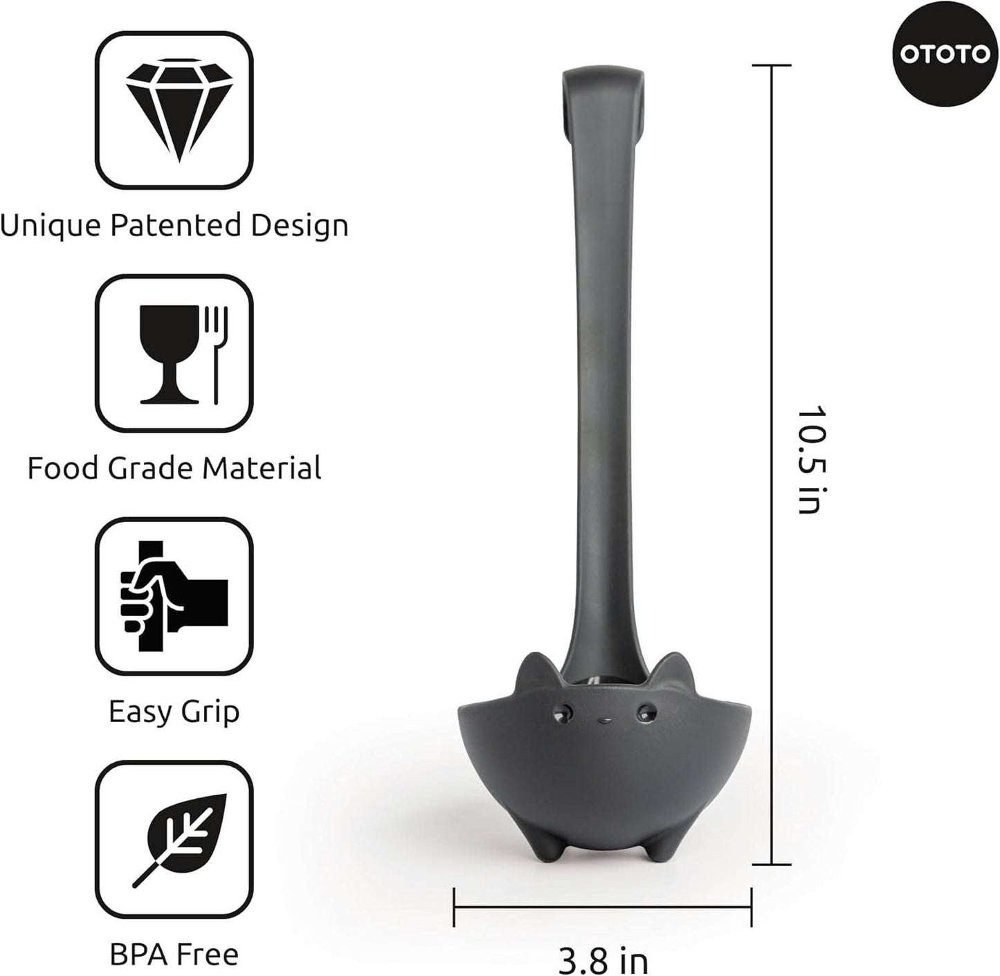OTOTO Katie Cat Soup Ladle - Standing Heat Resistant Kitchen Ladle