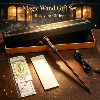 Rechargeable Resin Wizard Magic Wand Set with Gift Box & Flash Paper