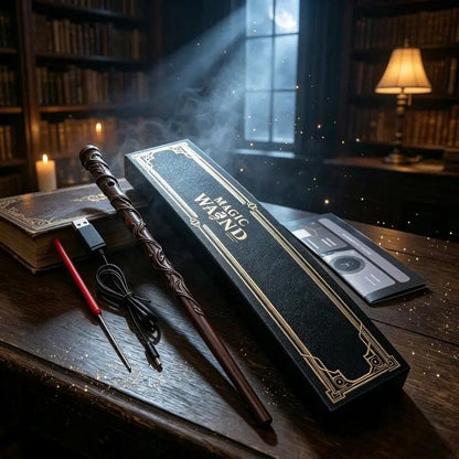 Rechargeable Resin Wizard Magic Wand Set with Gift Box & Flash Paper