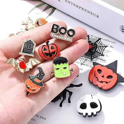 23PCS Halloween Shoe Charms Set for Crocs - Metal Spooky Clog Pins & Chains