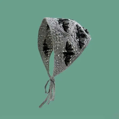 Women's Halloween Crochet Bandana - Boho Triangle Head Scarf
