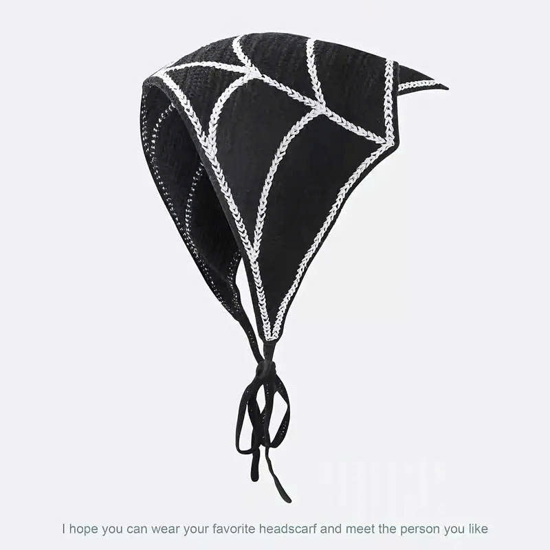 Women's Halloween Crochet Bandana - Boho Triangle Head Scarf