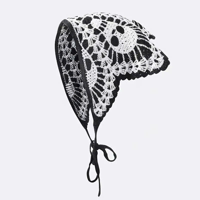Women's Halloween Crochet Bandana - Boho Triangle Head Scarf