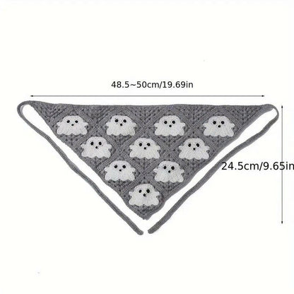 Women's Halloween Crochet Bandana - Boho Triangle Head Scarf