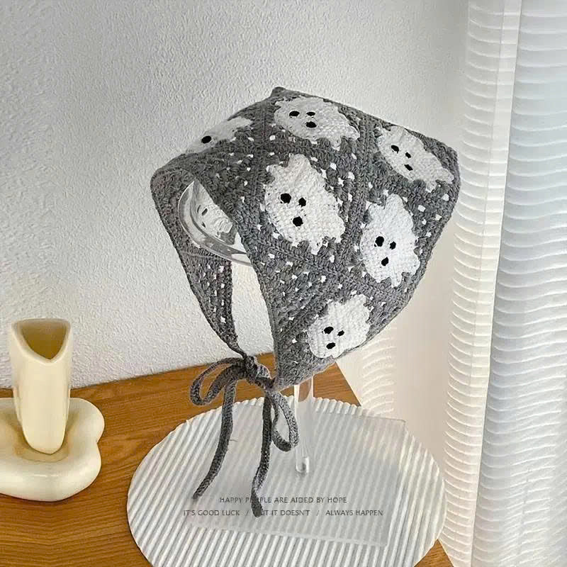 Women's Halloween Crochet Bandana - Boho Triangle Head Scarf