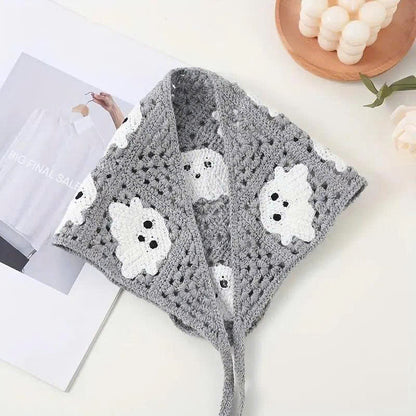 Women's Halloween Crochet Bandana - Boho Triangle Head Scarf