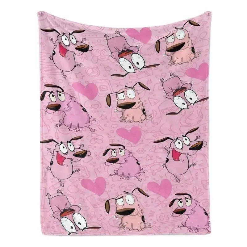 Courage The Cowardly Dog Flannel Blanket - Soft Cartoon Throw Blanket