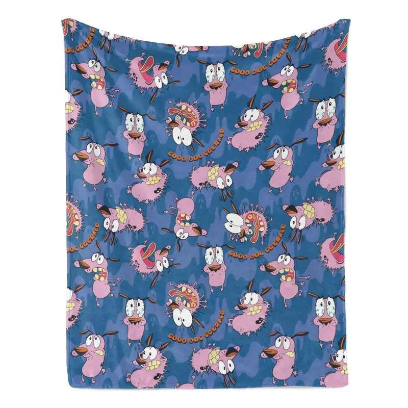 Courage The Cowardly Dog Flannel Blanket - Soft Cartoon Throw Blanket