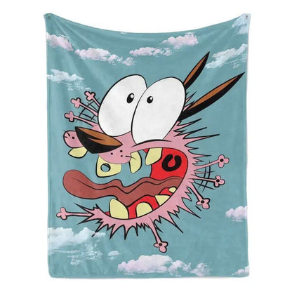Courage The Cowardly Dog Flannel Blanket - Soft Cartoon Throw Blanket