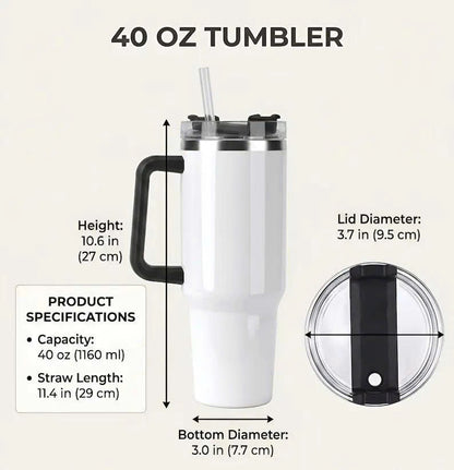40oz Nightmare Before Christmas Tumbler with Handle and Straw