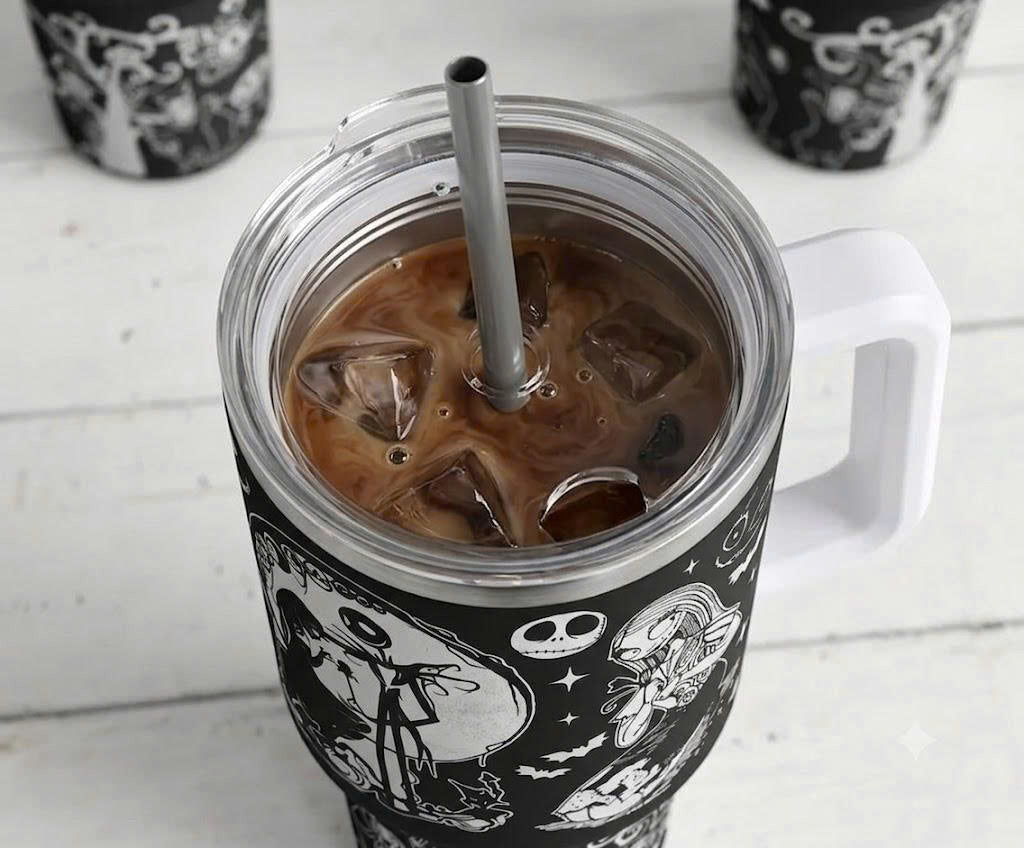 40oz Nightmare Before Christmas Tumbler with Handle and Straw
