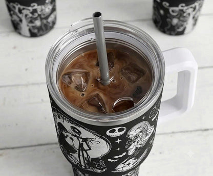 40oz Nightmare Before Christmas Tumbler with Handle and Straw