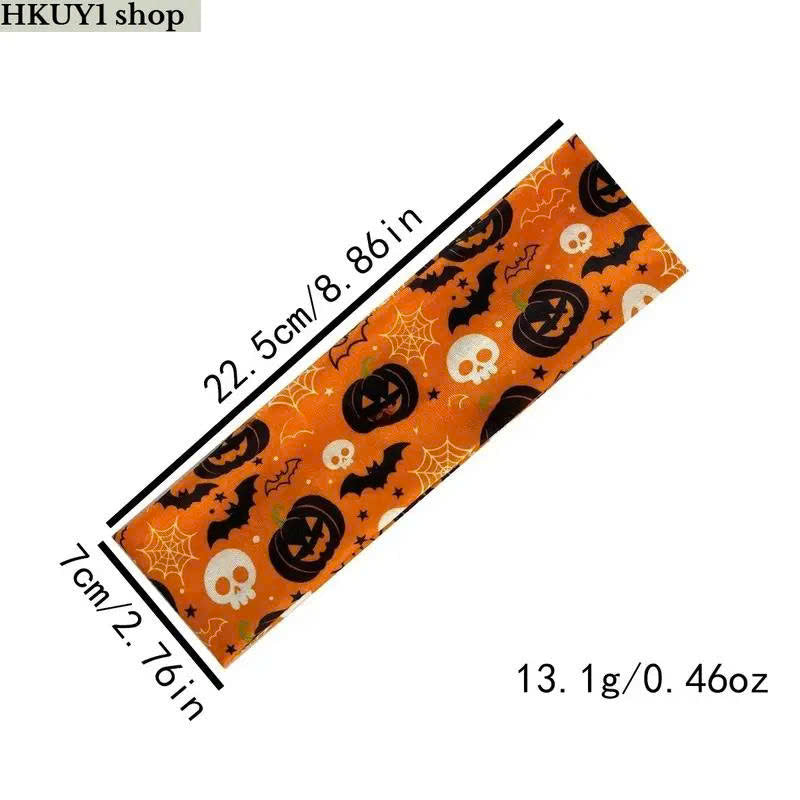 Halloween Wide Elastic Headband (1/6 Pcs) - Spooky Stretch Hair Band for Women