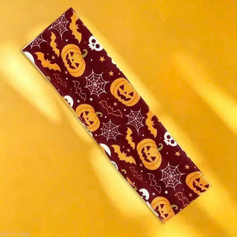 Halloween Wide Elastic Headband (1/6 Pcs) - Spooky Stretch Hair Band for Women