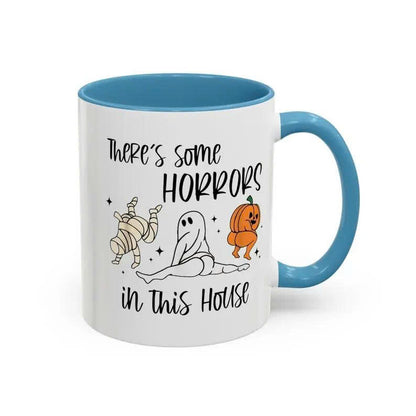 There's Some Horrors In This House Mug - Funny Halloween Ceramic Coffee Cup