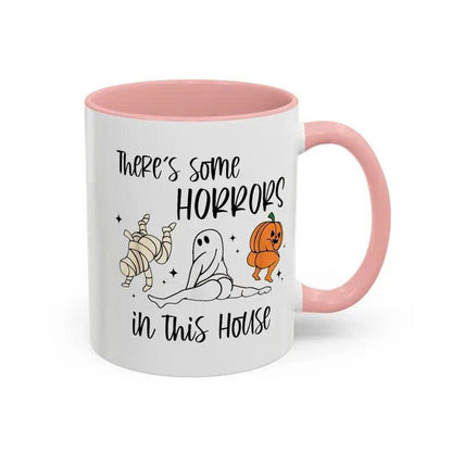 There's Some Horrors In This House Mug - Funny Halloween Ceramic Coffee Cup